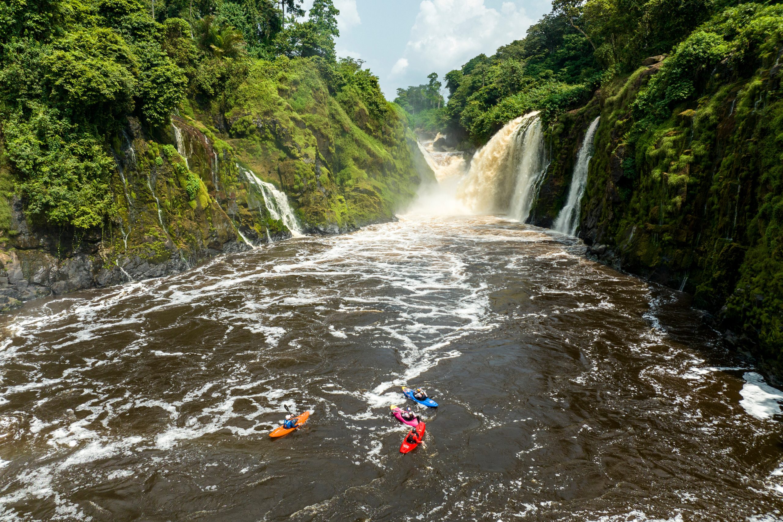 Adrian Mattern, Dane Jackson, Bren Orton, Kalob Grady on Ivindo river, Gabon on January 29, 2024 // David Sodomka / Red Bull Content Pool // SI202405130160 // Usage for editorial use only //